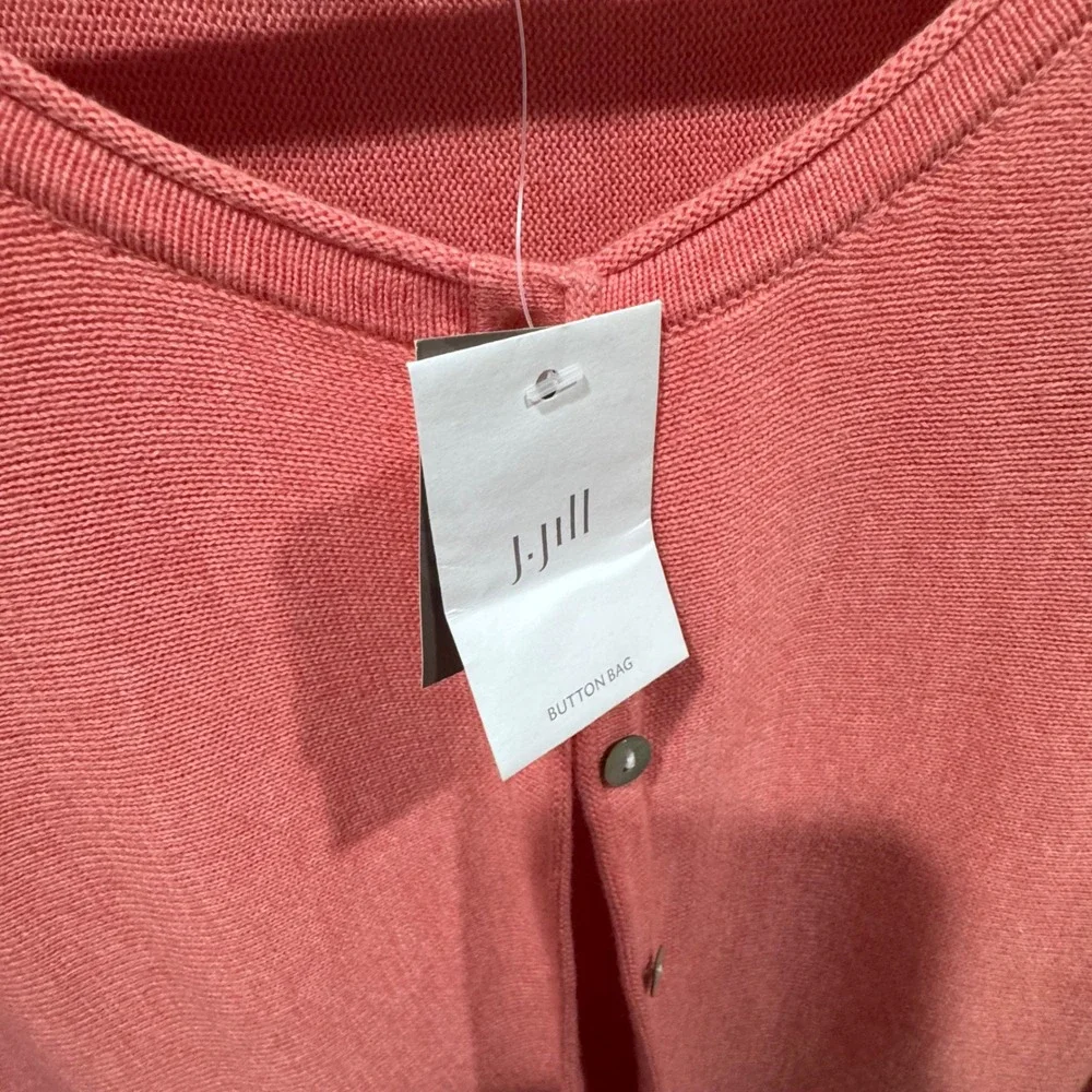 J. Jill Pure‎ Jill Cardigan Womens L Nectar NEW Cotton A-Line Sweater Oversized